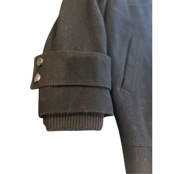 Kenneth Cole Black Wool Blend Hooded Zipper Winter Coat Jacket size 12 - Picture 8 of 10